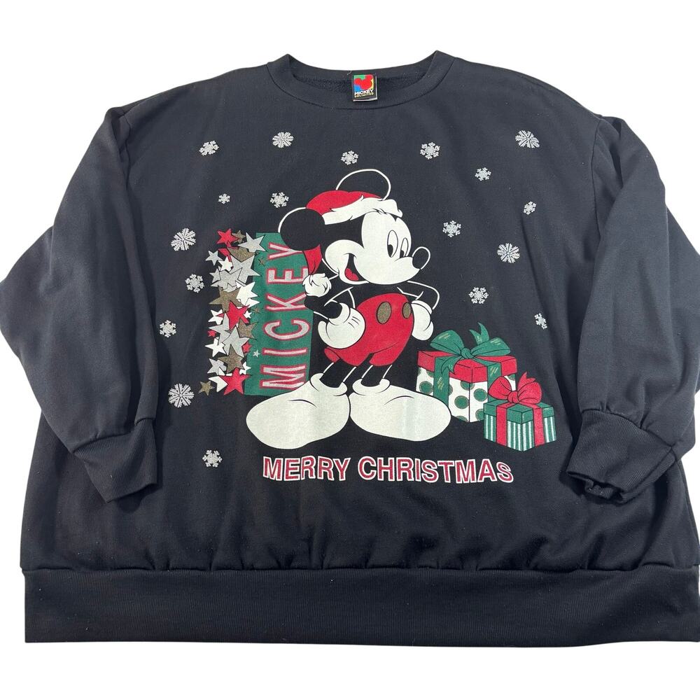 Vintage 90s Mickey Unlimited Christmas Crewneck Sweatshirt, Size 2XL, USA Made